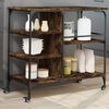 vidaXL Kitchen Trolley Smoked Oak 100x45x89.5 cm Engineered Wood