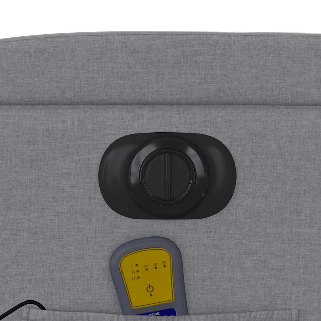 vidaXL Electric Stand up Massage Recliner Chair Light Grey Fabric
