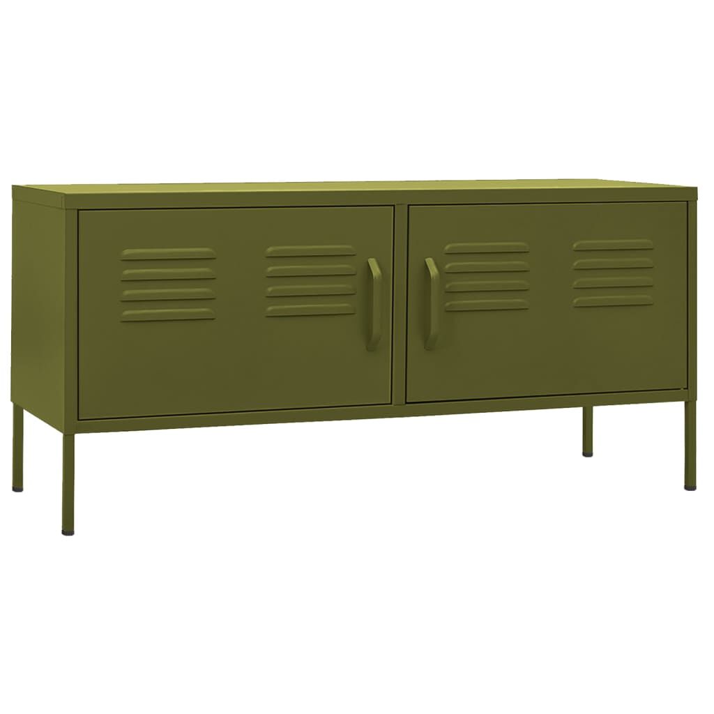 vidaXL TV Cabinet Olive Green 105x35x50 cm Steel