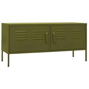 vidaXL TV Cabinet Olive Green 105x35x50 cm Steel