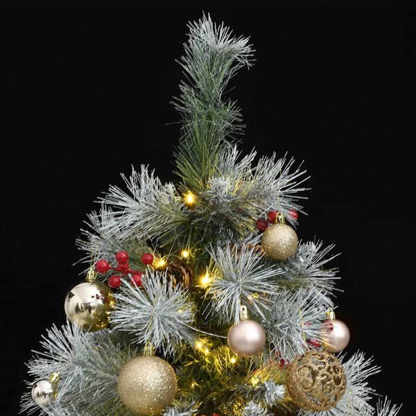 vidaXL Artificial Hinged Christmas Tree 150 LEDs & Ball Set 120 cm