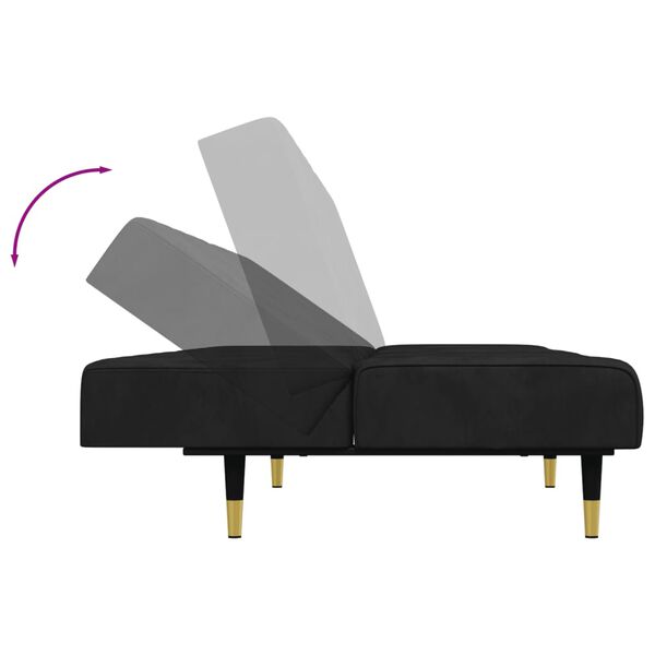 vidaXL 2 Piece Sofa Set Black Velvet