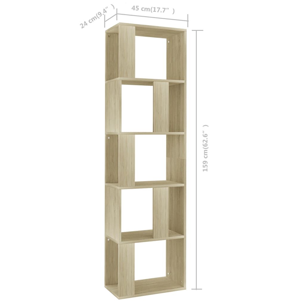 vidaXL Book Cabinet/Room Divider Sonoma Oak 45x24x159 cm Engineered Wood