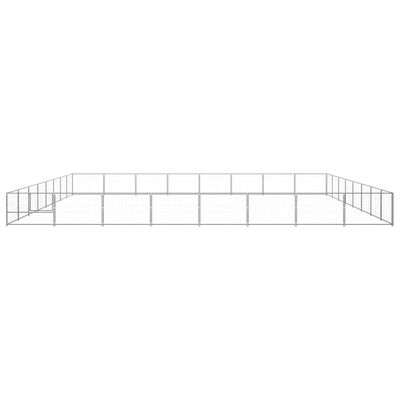 vidaXL Dog Kennel Silver 64 m² Steel