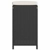 vidaXL Garden Bar Stools with Cushions 2 pcs Black Poly Rattan