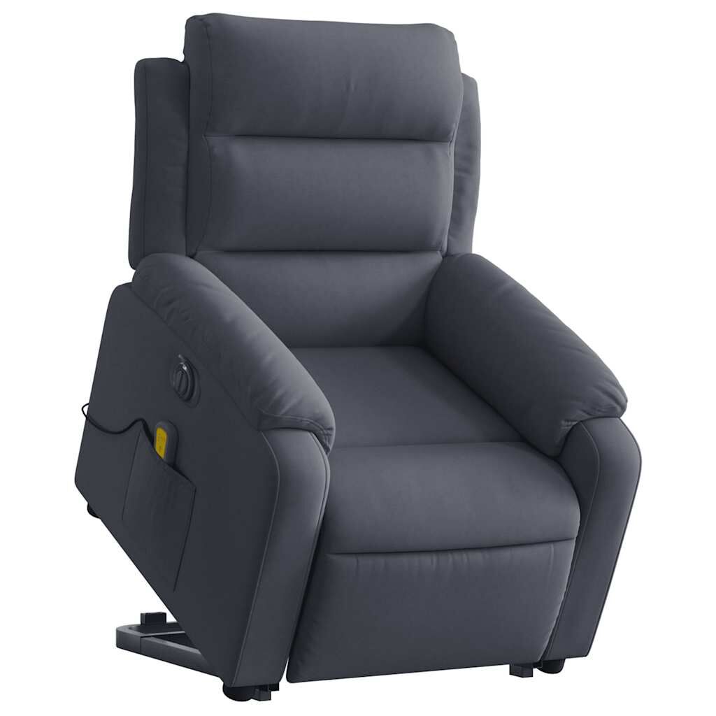 vidaXL Electric Stand up Massage Recliner Chair Dark Grey Velvet
