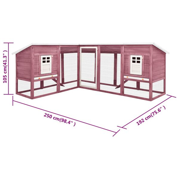 vidaXL Outdoor Rabbit Hutch with Run Mocca and White Solid Fir Wood