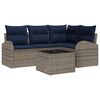 vidaXL Garden Sofa Set Grey Poly Rattan