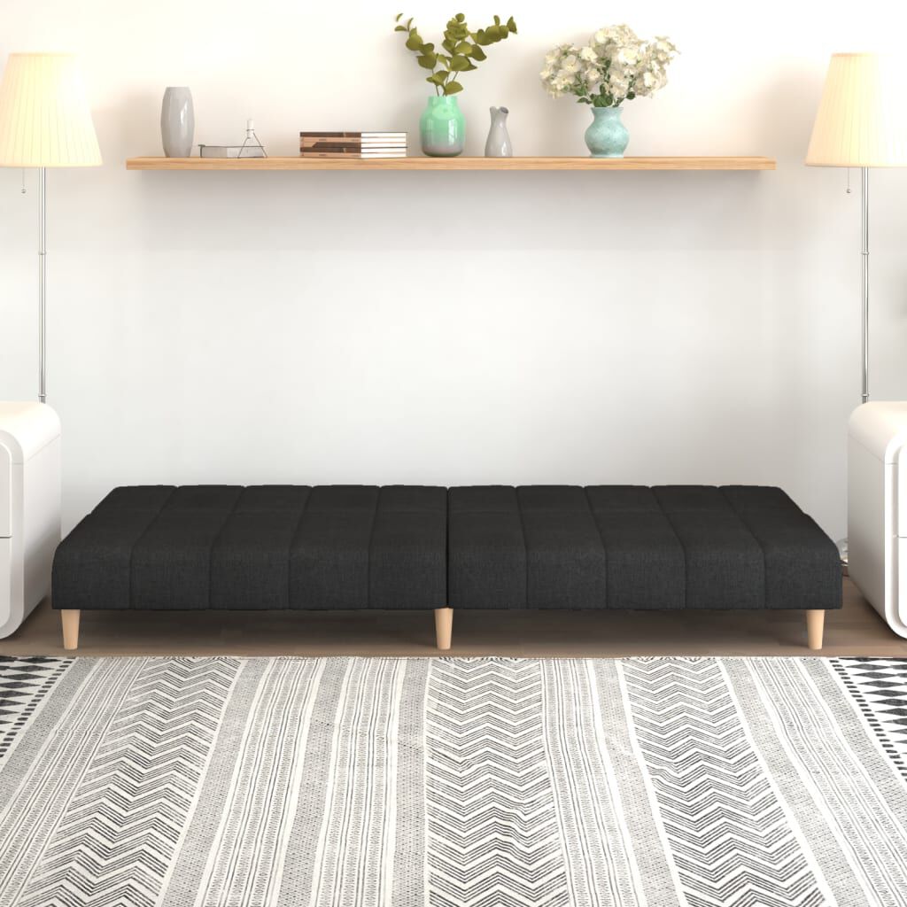 vidaXL 2-Seater Sofa Bed Black Fabric