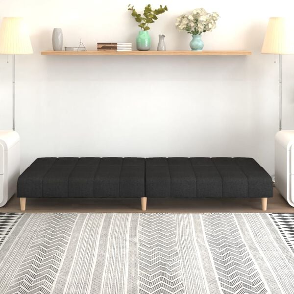 vidaXL 2-Seater Sofa Bed Black Fabric