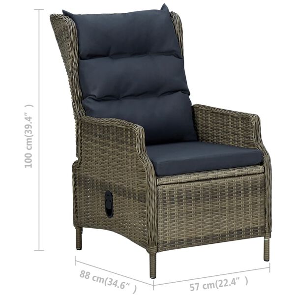 vidaXL 9 Piece Outdoor Dining Set with Cushions Poly Rattan Brown