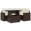 vidaXL 5 Piece Garden Sofa Set with Cushions Brown Poly Rattan