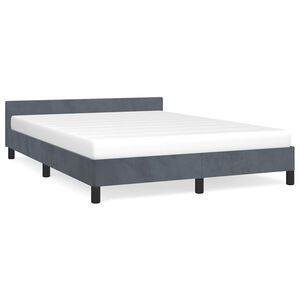 vidaXL Bed Frame without Mattress Dark Grey Double Velvet