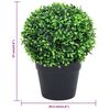 vidaXL Artificial Boxwood Plants 2 pcs with Pots Ball Shaped Green 37 cm