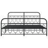 vidaXL Metal Bed Frame without Mattress with Footboard Black 193x203cm