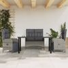 vidaXL 4 Piece Garden Dining Set with Cushions Grey Poly Rattan