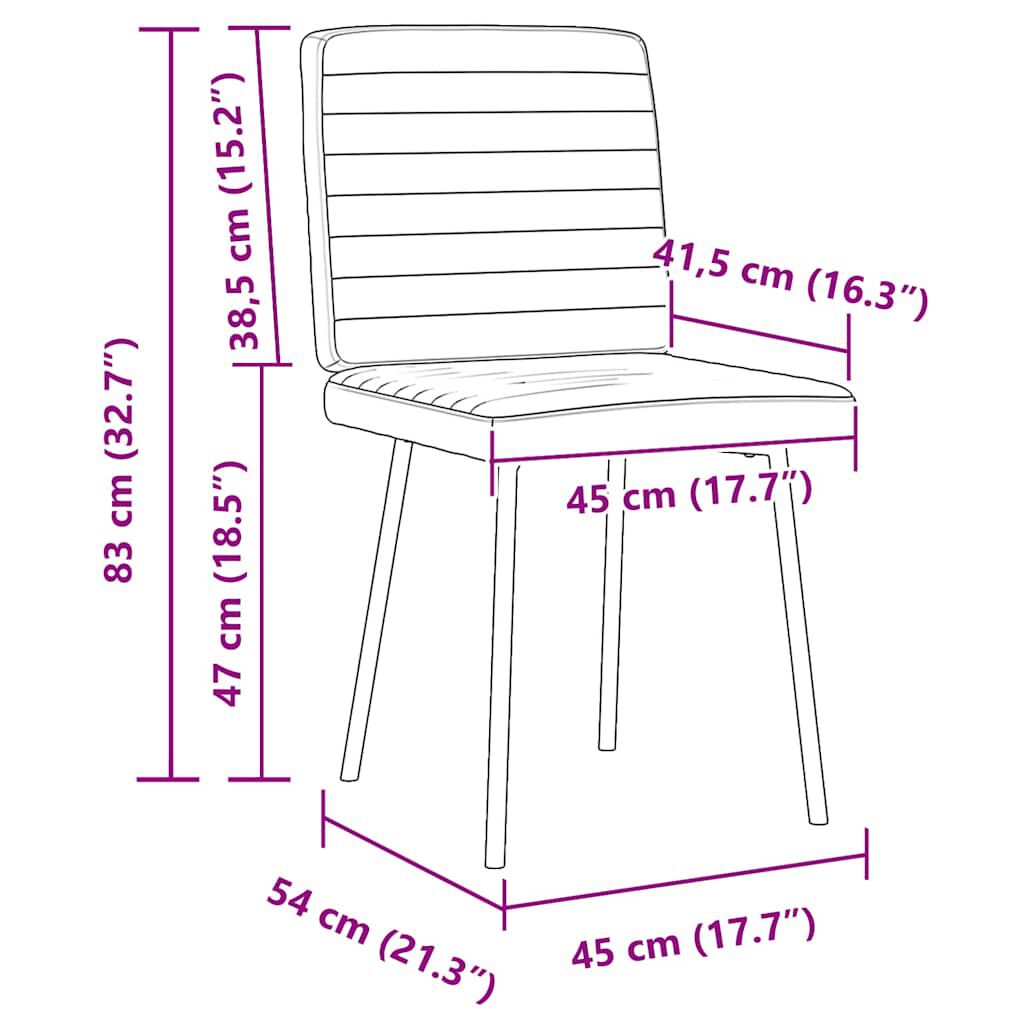 vidaXL Dining Chairs 2 pcs Black Velvet