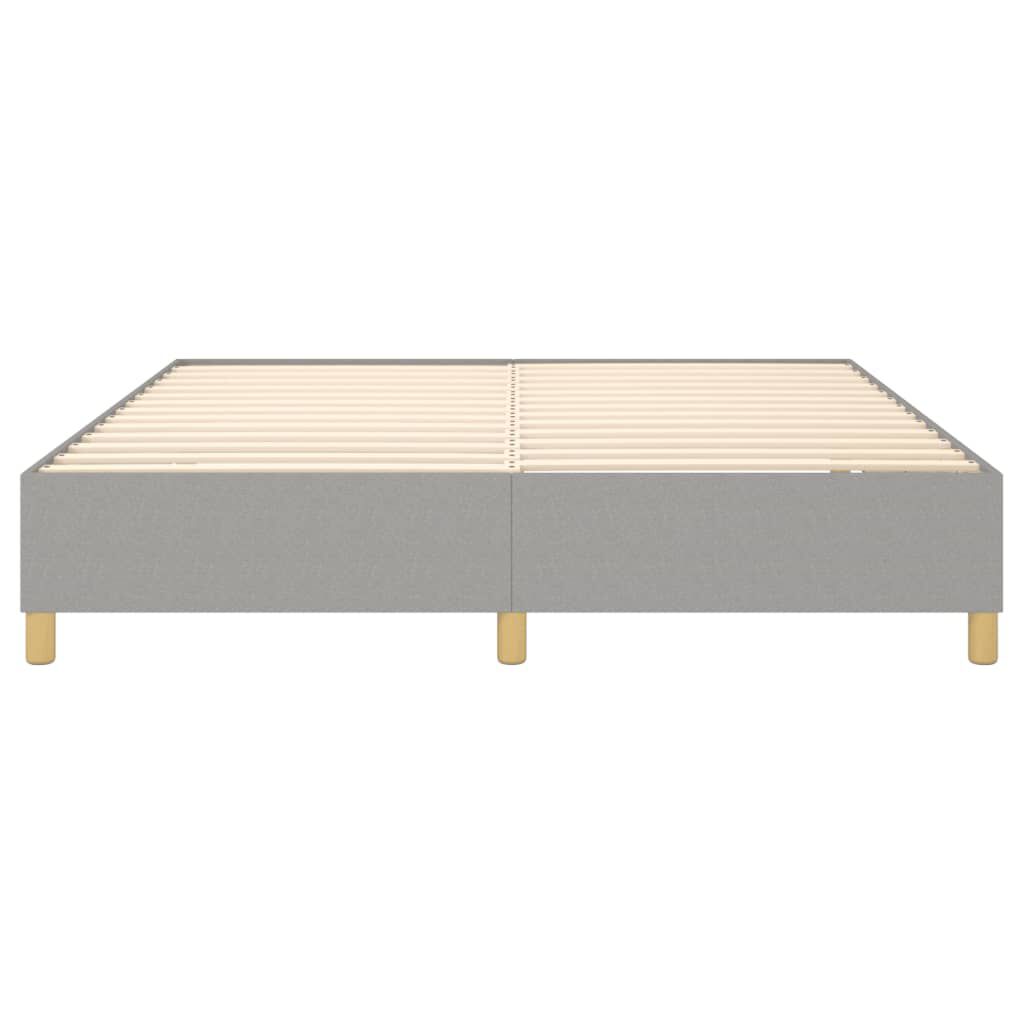 vidaXL Bed Frame without Mattress Light Grey King Fabric (US Only)