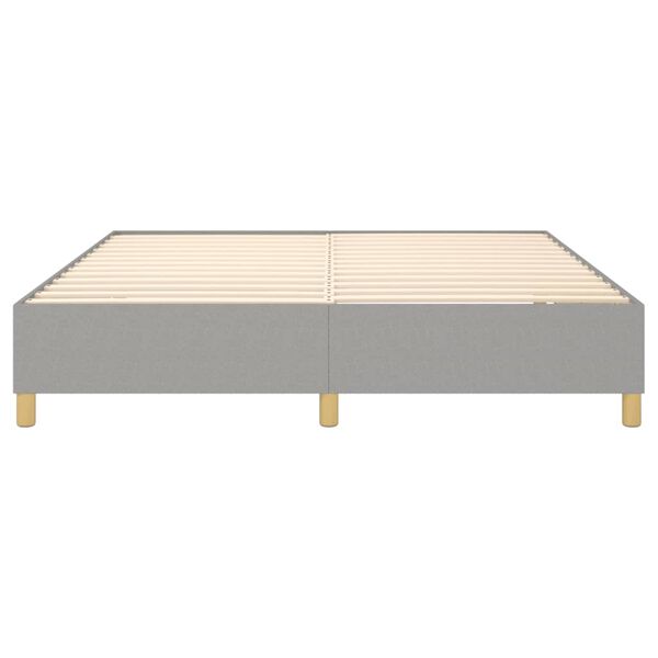vidaXL Bed Frame without Mattress Light Grey King Fabric (US Only)
