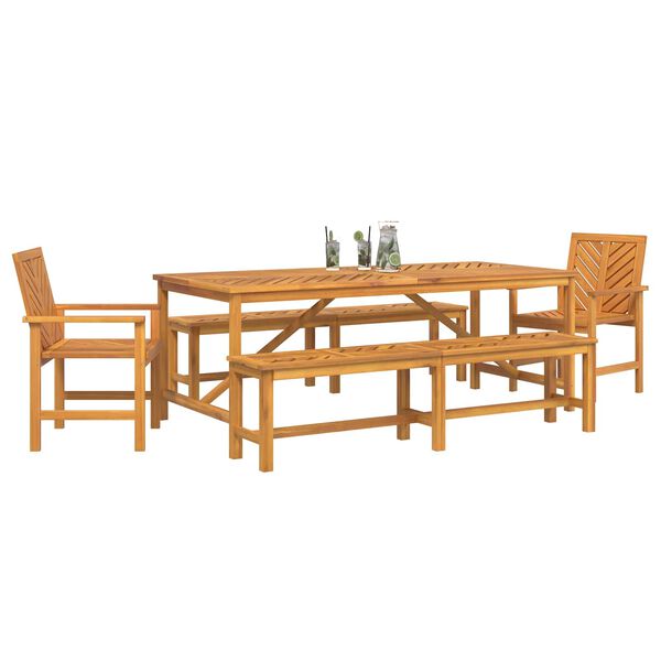 vidaXL Garden Dining Set 5 pcs Brown Solid Acacia Wood