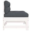 vidaXL Middle Sofas with Cushions 2 pcs White Solid Wood Pine