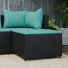 vidaXL Garden Footrest with Cushion Black Poly Rattan
