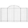 vidaXL Arched Gabion Baskets 2 pcs 200x30x100/120 cm Galvanised Iron