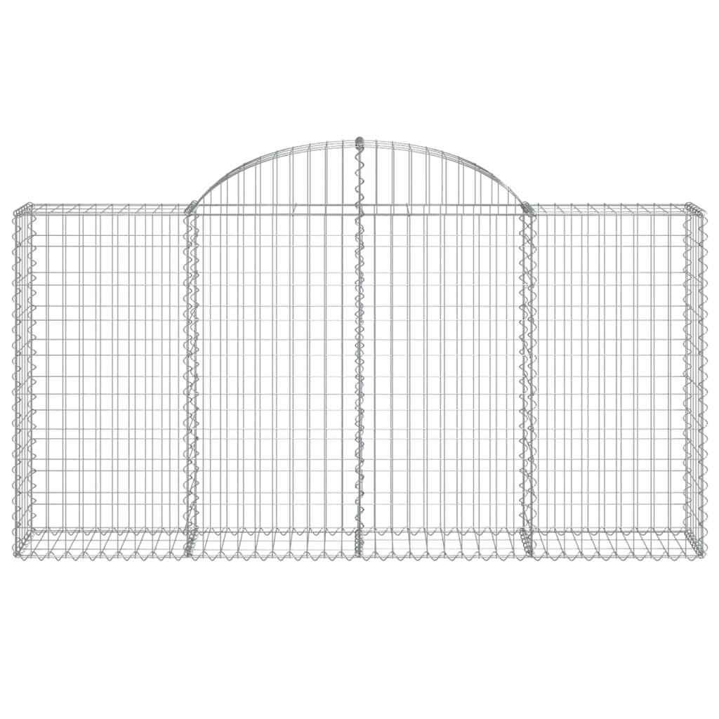 vidaXL Arched Gabion Baskets 2 pcs 200x30x100/120 cm Galvanised Iron