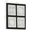 vidaXL Hand-Carved Wall Panel MDF 40x40x1.5 cm Black and White