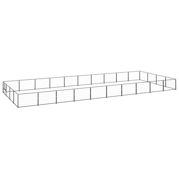 vidaXL Dog Kennel Black 40 m² Steel