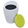 vidaXL Stool White and Green Faux Leather