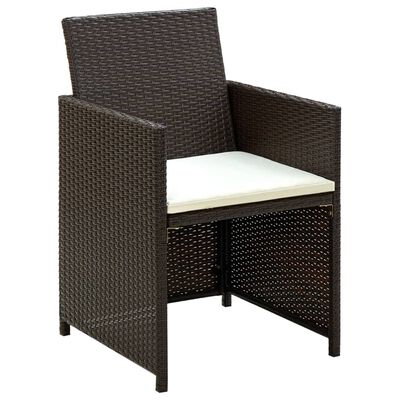 vidaXL 4 Piece Garden Lounge with Cushions Set Poly Rattan Brown