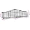 vidaXL Arched Gabion Baskets 6 pcs 200x50x40/60 cm Galvanised Iron