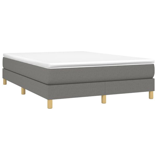 vidaXL Bed Frame without Mattress Dark Grey Queen Fabric