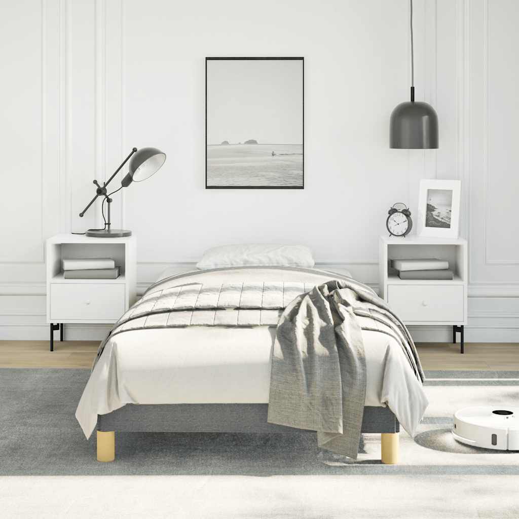 vidaXL Bed Frame without Mattress Dark Grey 100x190 cm Twin Fabric