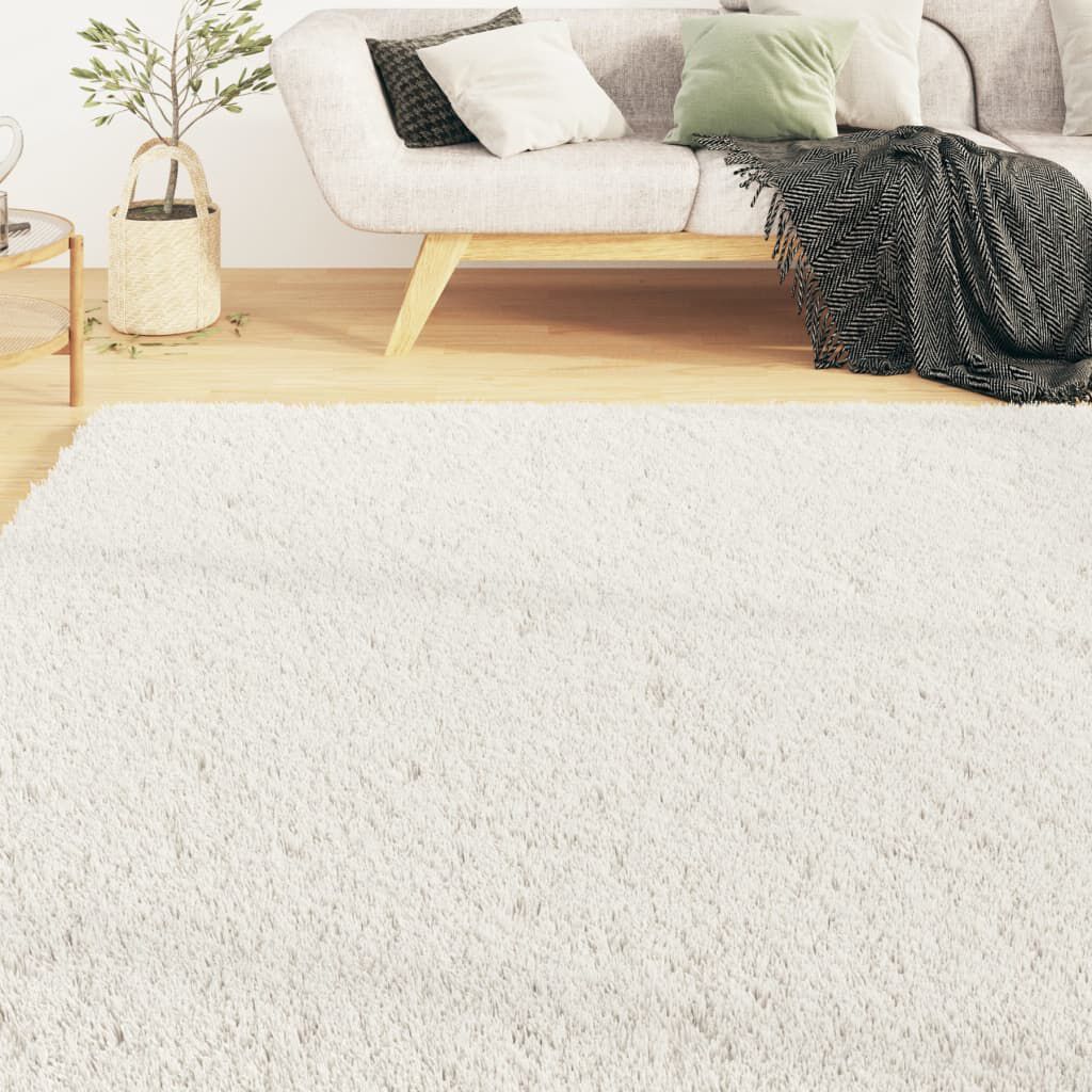 vidaXL Washable Rug Soft Shaggy Cream 160x230 cm Anti Slip