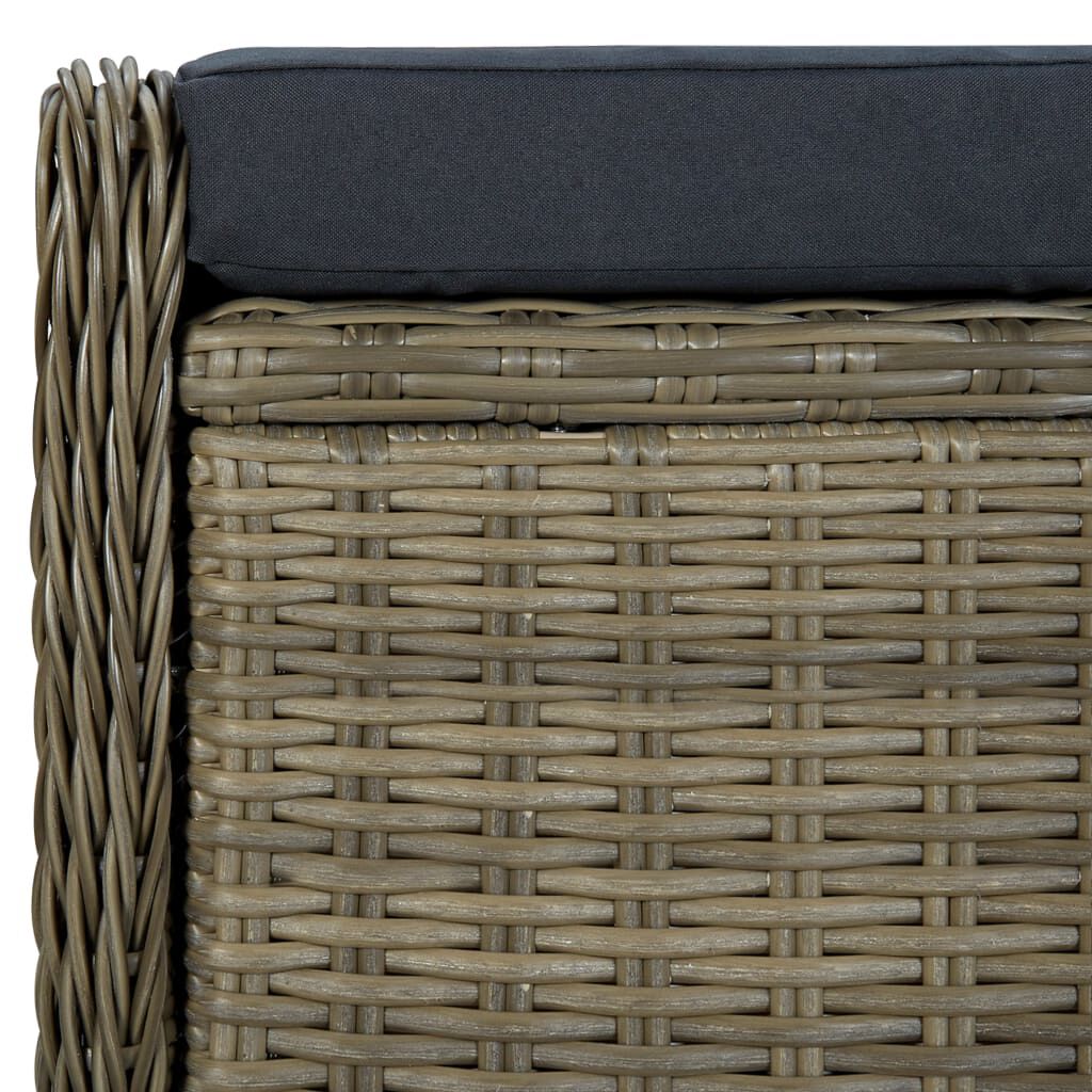 vidaXL 2 Piece Garden Lounge Set with Cushions Poly Rattan Brown