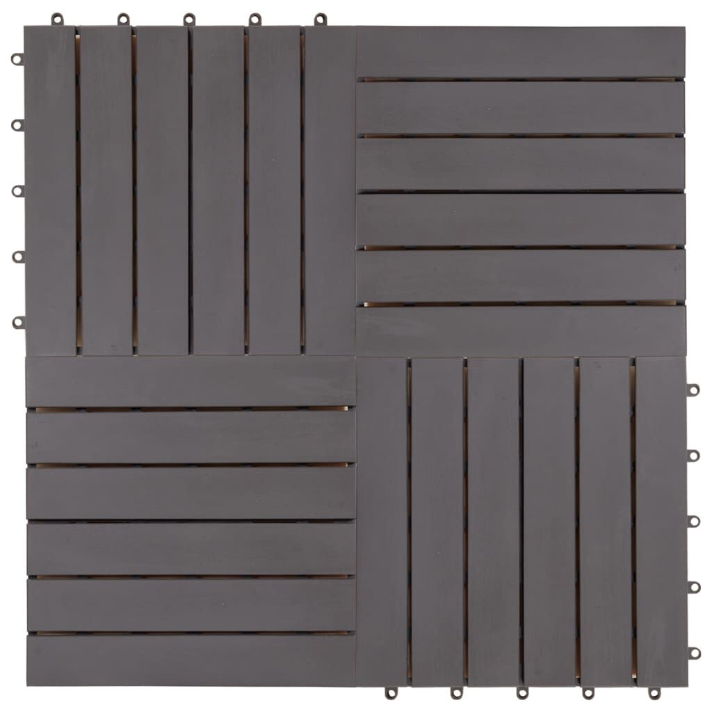 vidaXL Decking Tiles 20 pcs Grey Wash 30x30 cm Solid Acacia Wood