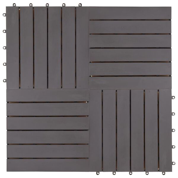 vidaXL Decking Tiles 20 pcs Grey Wash 30x30 cm Solid Acacia Wood