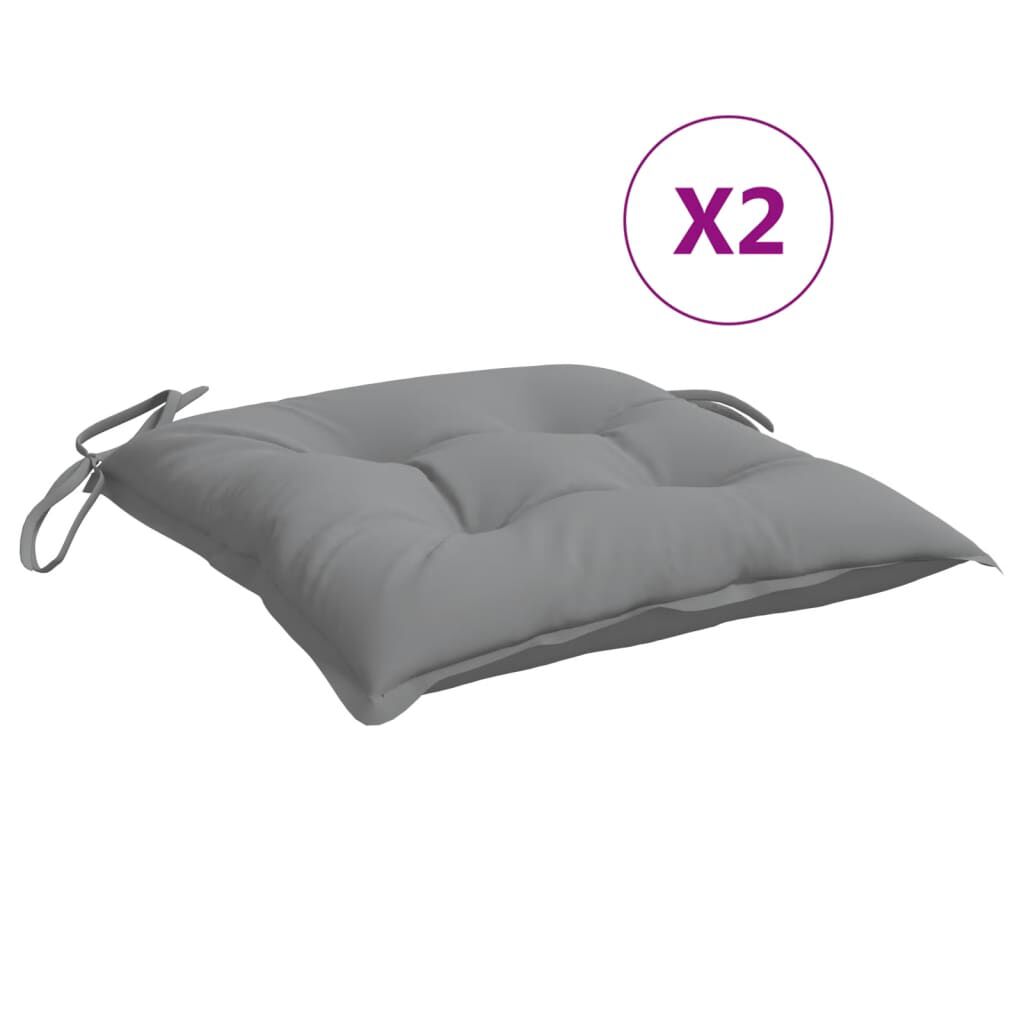 vidaXL Chair Cushions 2 pcs Grey 50x50x7 cm Oxford Fabric
