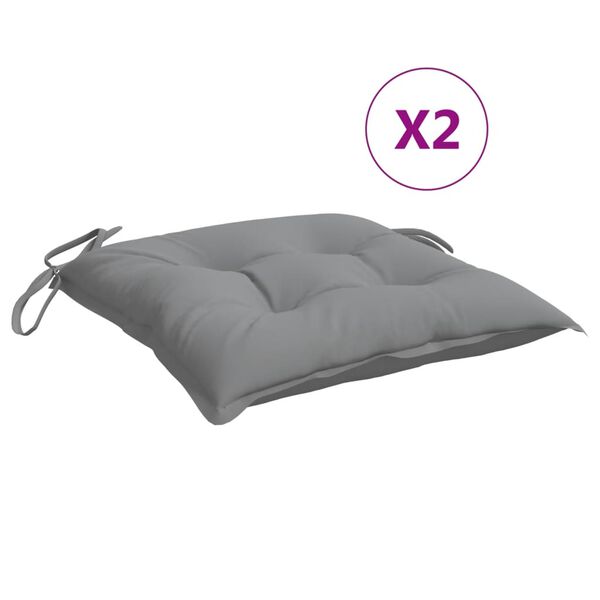 vidaXL Chair Cushions 2 pcs Grey 50x50x7 cm Oxford Fabric