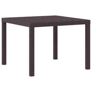 vidaXL Garden Table Brown 100 x 100 x 73 cm Poly Rattan