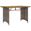 vidaXL Garden Table with Wooden Top Grey 110x68x70 cm Poly Rattan