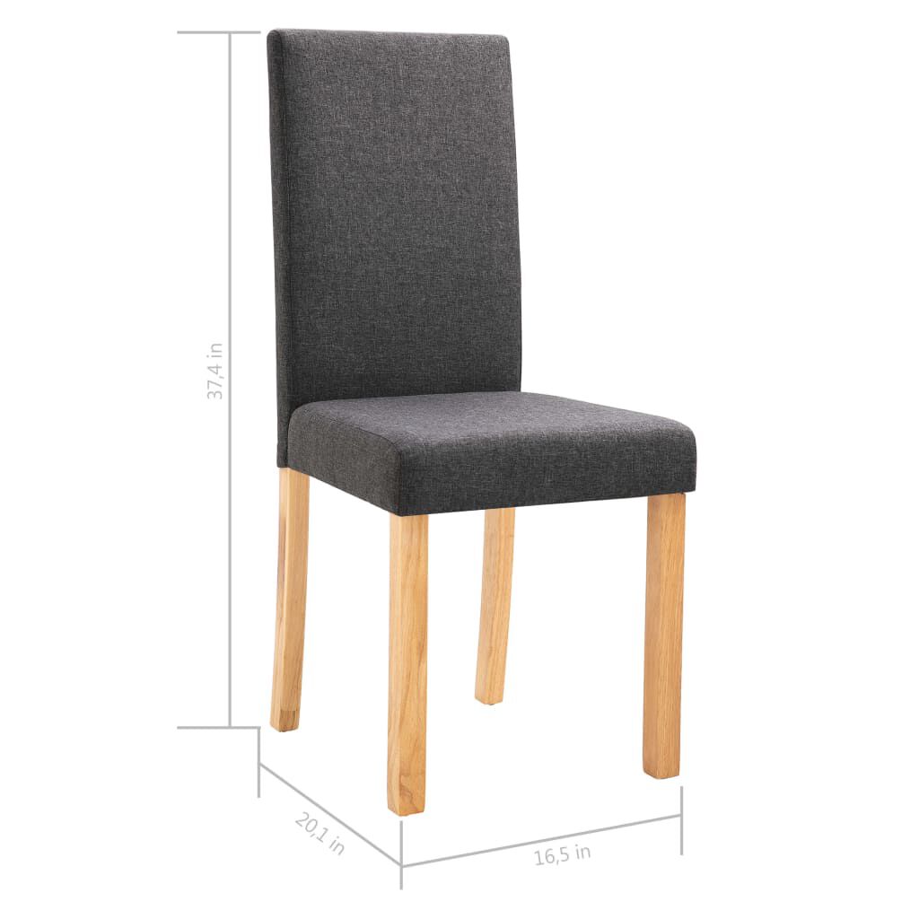 vidaXL Dining Chairs 2 pcs Dark Gray Fabric