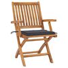 vidaXL Folding Garden Chairs with Cushions 4 pcs Solid Teak Wood