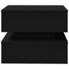 vidaXL Coffee Table with LED Lights Black 50x50x40 cm