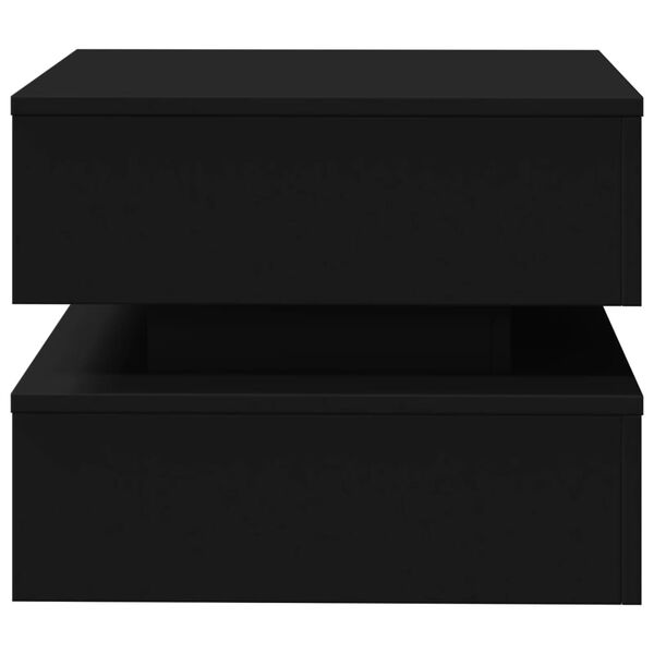 vidaXL Coffee Table with LED Lights Black 50x50x40 cm