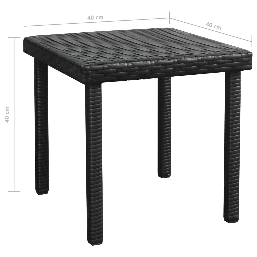 vidaXL Sun Loungers 2 pcs with Table Poly Rattan Black (42884+42886)