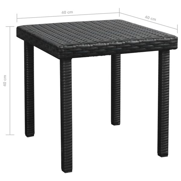 vidaXL Sun Loungers 2 pcs with Table Poly Rattan Black (42884+42886)