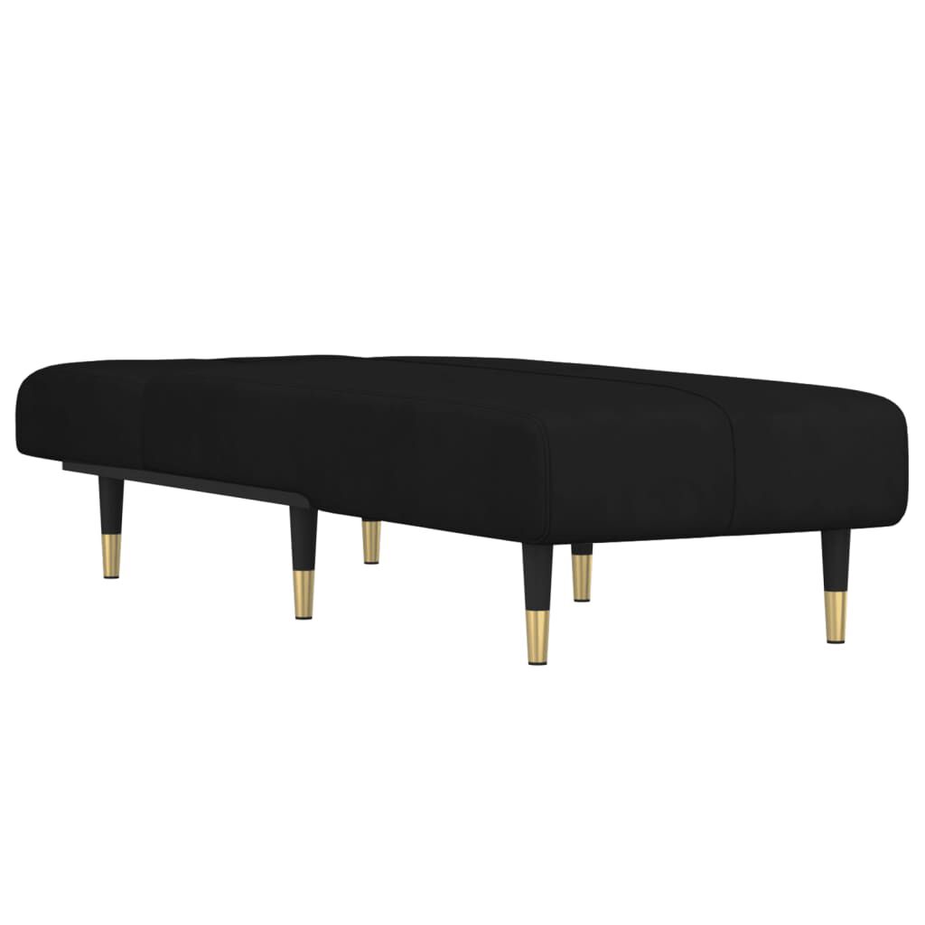 vidaXL Chaise Longue Black Velvet